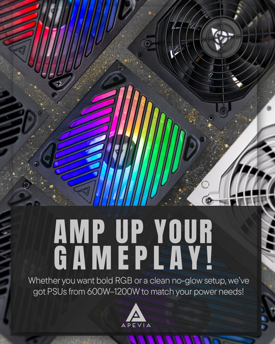 ApeviaCorp's tweet image. Glow up ✨️ or stay stealthy 🥷. Your power, your choice.  🔌
We have options to match your build! ⚡️🌈🖤
🛒🔗:amazon.com/stores/APEVIA/…
#powersupply #ApeviaPower #techonabudget #gamingpc #PSUselection #powerup