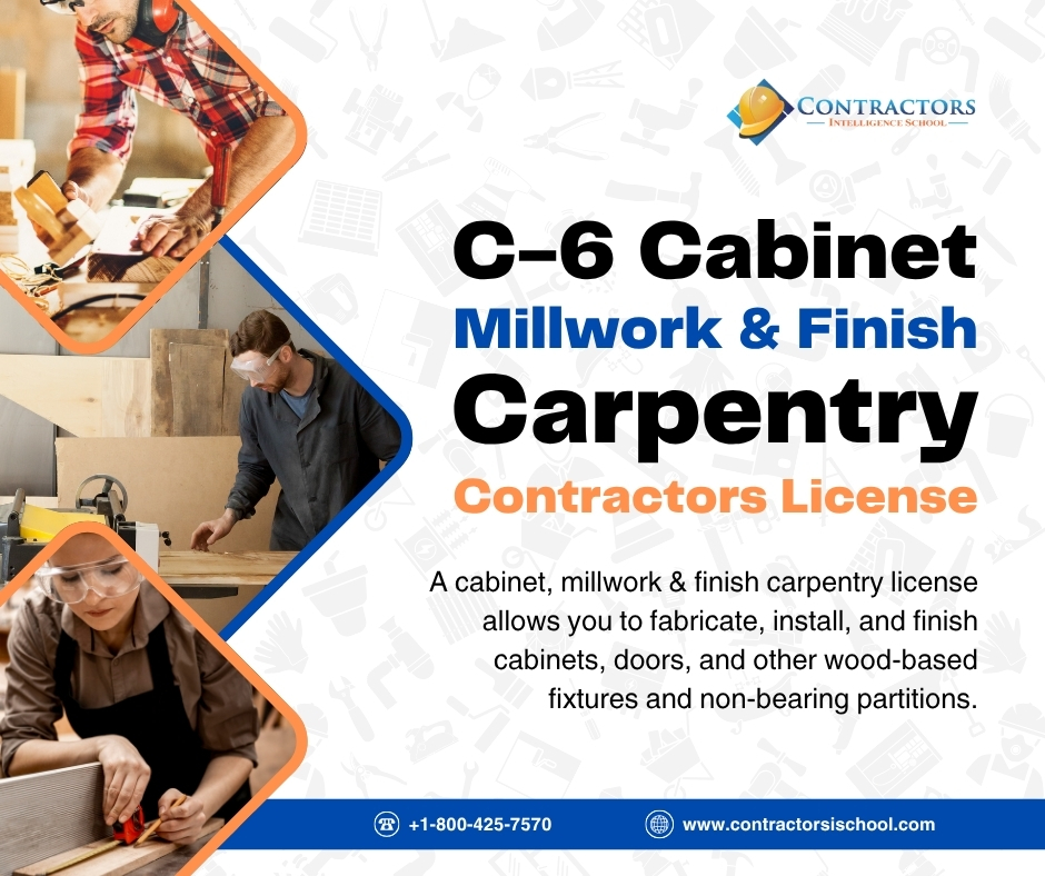 ContractorsSchl's tweet photo. Get Your C-6 Cabinet, Millwork &amp; Finish Carpentry License in California!

For more info, visit: https://t.co/UVM7KuxjyX

#ContractorsLicense #CaliforniaContractors #ContractorLicense #C6License #FinishCarpentry #Cabinetry #Millwork #ConstructionLicense #TradeSchool https://t.co/AeEFom9EvV