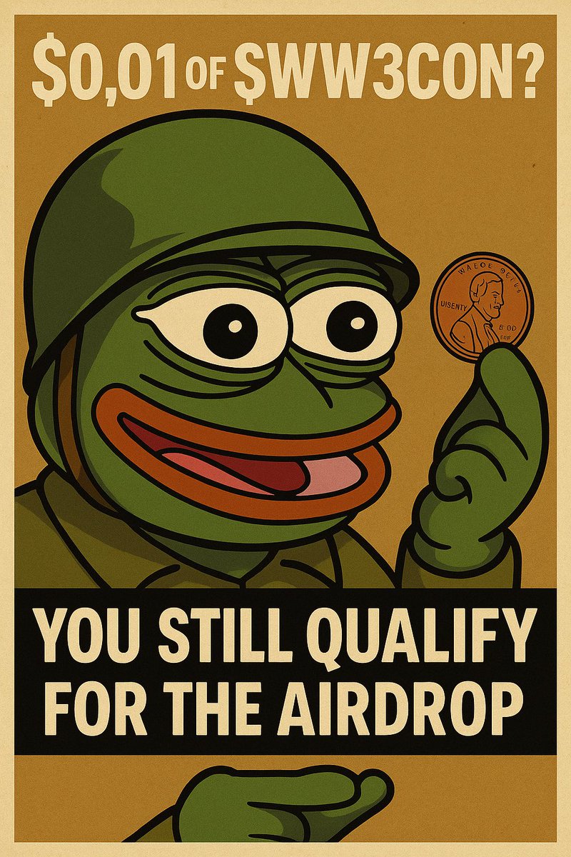 o_ww3con's tweet photo. 💥 FYI: You don’t need to ape. You don’t need to dump your bag.

You can buy $0.01 worth of $WW3CON and still qualify for the airdrop.

Loudness > Size.
Wallet posted? Meme dropped? You’re in the war room.

#WW3CON #CryptoWarfare #Solana https://t.co/vYRiaDj28s