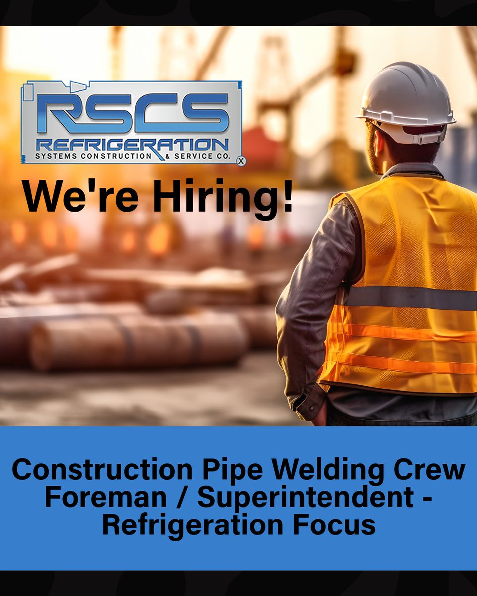 RSCSNh3's tweet image. Hiring in Phoenix! Pipe Crew Foreman (5 years exp). #JobOpening #RSCS #Hiring #RefrigerationJobs #ForemanJobs
refrigerationsystems.zohorecruit.com/jobs/Careers/7…