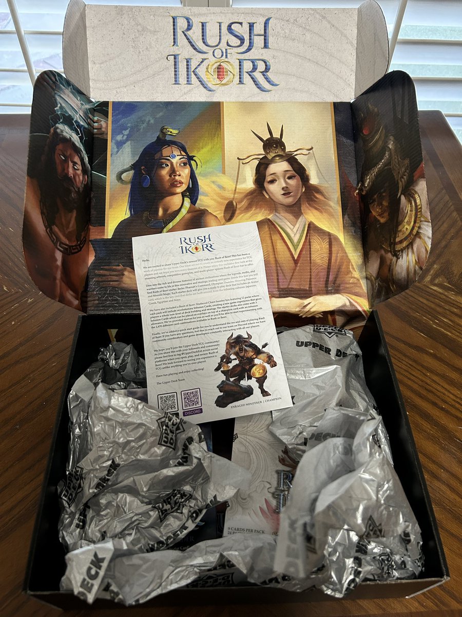 BranCutler's tweet image. Join me on Twitch!
Let’s take a look at Rush of Ikorr from @UpperDeckEnt
- 4 starter packs
- A booster box
- Card sleeves
Let’s see what we pull!
Twitch.tv/BranCutler
10am pst