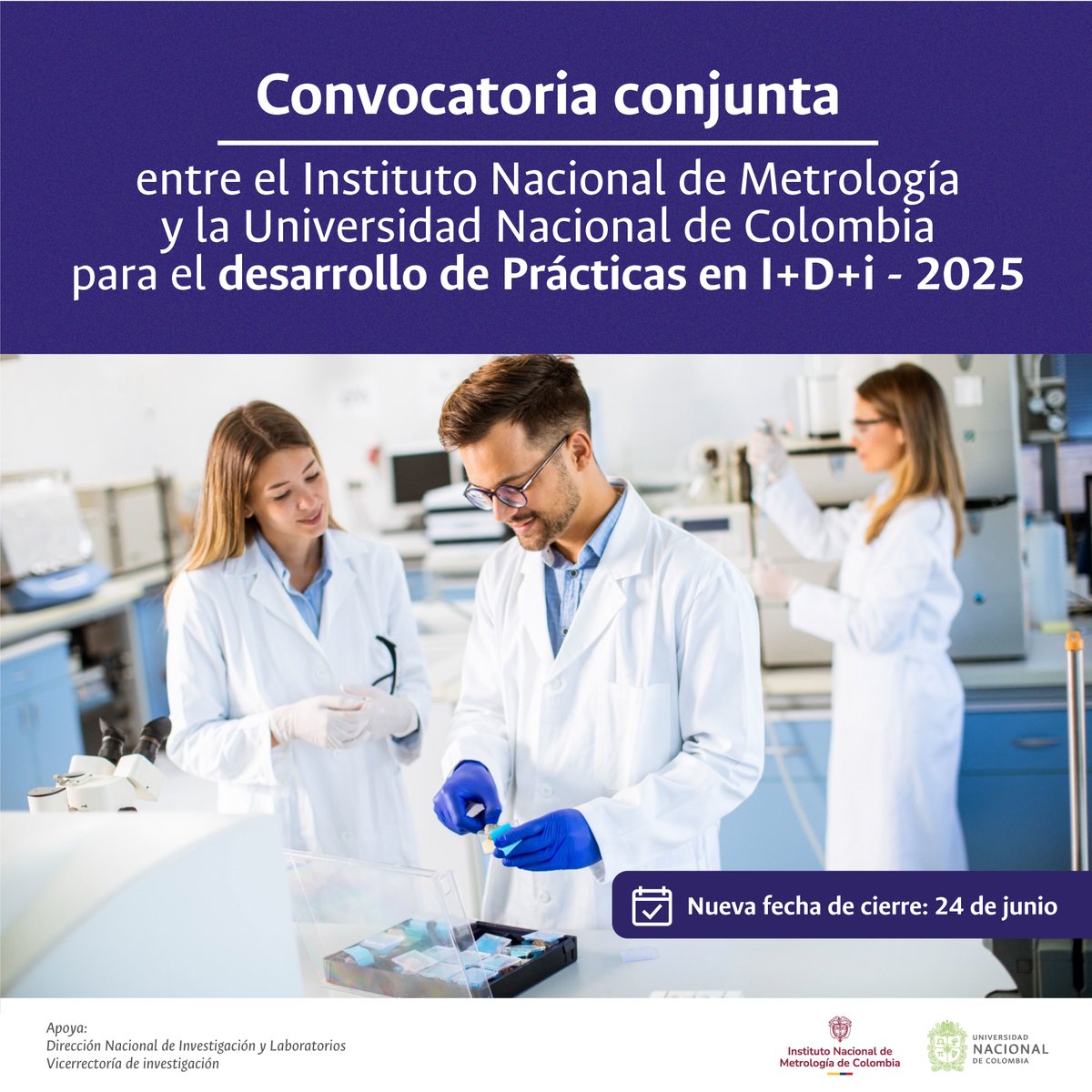 Investigación - Universidad Nacional de Colombia (@vriunal) on Twitter photo #EstudiantesUNAL Lista preliminar propuestas que cumplen con requisitos - Convocatoria conjunta entre el <a href="/INMdeColombia/">Instituto Nacional de Metrología - INM de Colombia</a> y la @UNALoficial para el desarrollo de prácticas en I+D+i - 2025: ow.ly/RQL850WhBq0 | #UNAL #EstudiantesUNAL Lista preliminar propuestas que cumplen con requisitos - Convocatoria conjunta entre el <a href="/INMdeColombia/">Instituto Nacional de Metrología - INM de Colombia</a> y la @UNALoficial para el desarrollo de prácticas en I+D+i - 2025: ow.ly/RQL850WhBq0 | #UNAL
