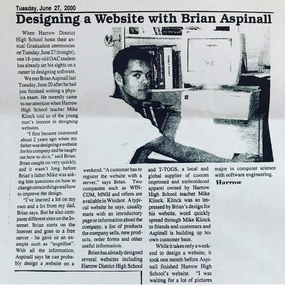 Code Breaker Inc. (@codebreakeredu) on Twitter photo 25 YEARS AGOโผ๏ธ๐ณ
Designing a website with <a href="/mraspinall/">Brian Aspinall</a>.
June 27, 2000
#CodeBreaker ๐ฆพ 25 YEARS AGOโผ๏ธ๐ณ
Designing a website with <a href="/mraspinall/">Brian Aspinall</a>.
June 27, 2000
#CodeBreaker ๐ฆพ