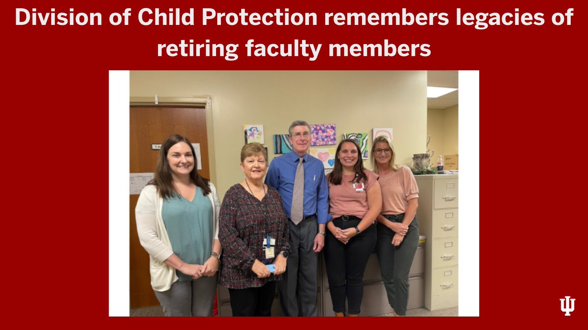 IU Department of Pediatrics (@iudeptpeds) on Twitter photo Since 1985, <a href="/IUMedSchool/">IU School of Medicine</a>’s Division of Child Protection has led the way in caring for kids affected by abuse & neglect. Founder Roberta Hibbard, MD, and longtime partner Ralph Hicks, MD, retire in June 2025 — leaving a legacy of statewide impact.
More: go.iu.edu/8tMs Since 1985, <a href="/IUMedSchool/">IU School of Medicine</a>’s Division of Child Protection has led the way in caring for kids affected by abuse & neglect. Founder Roberta Hibbard, MD, and longtime partner Ralph Hicks, MD, retire in June 2025 — leaving a legacy of statewide impact.
More: go.iu.edu/8tMs