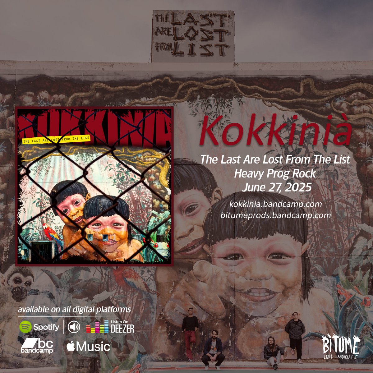 The Last Are Lost From The List", the debut album from Greek Heavy Progressive Rock band @Kokkinià, is now available on CD digipack and digital on bandcamp and streaming platforms.
bitumeprods.bandcamp.com
linktr.ee/kokkinia

#heavyprogrock #greekheavyprogrock #debutalbum