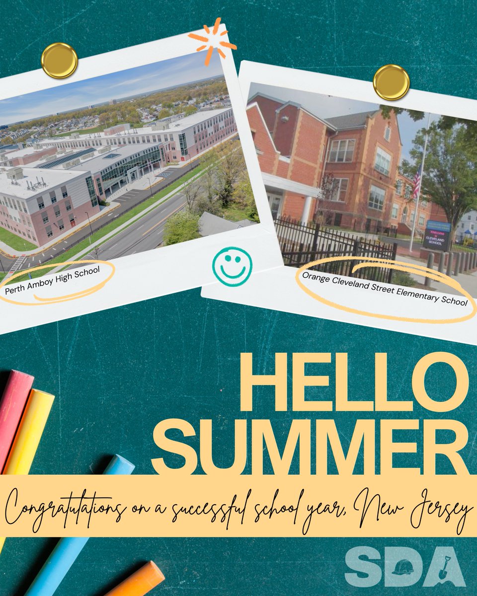 NewJerseySDA's tweet image. Congratulations to all New Jersey school districts on the completion of another successful school year! The SDA wishes students, educators, and families a safe, fun, and well deserved summer break. #NJSchools #NJSDA #LastDayOfSchool