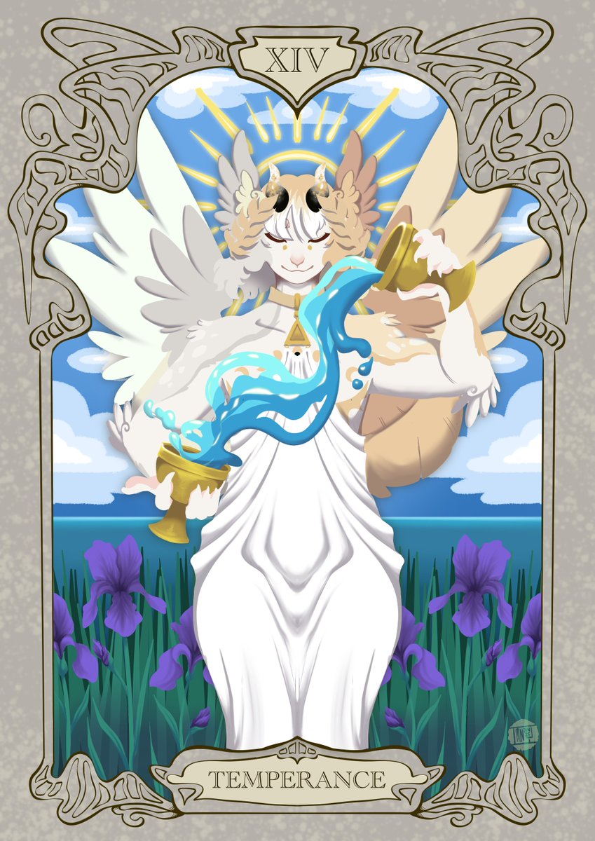 TaylaTaur's tweet image. Tarot commission done! The Temperance !