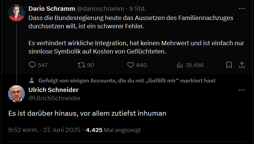 Ich kann dieses dumme Geschwätz nicht mehr hören.

Nicht kontrollierte Migration, sondern die Masseneinwanderung ist inhuman.

Es ist inhuman, Menschen in ein überlastetes System zu lassen, das ihnen weder Sprachkurse noch Arbeit genehmigt – jahrelanges Warten kann zu Frust,