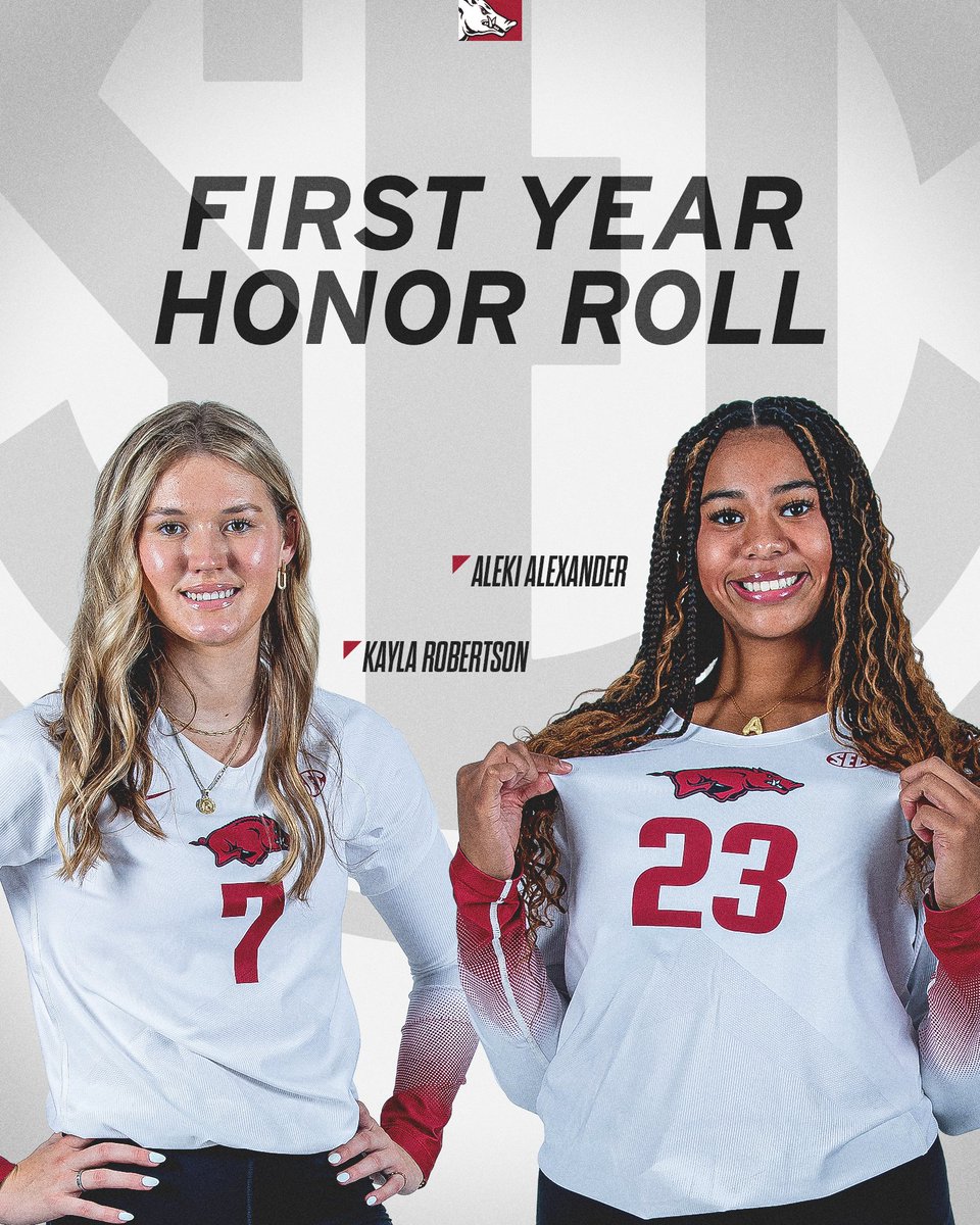 RazorbackVB's tweet image. Starting off strong 💪
Congrats to Leki and Kayla on being named to the SEC First Year Honor Roll! 🐗