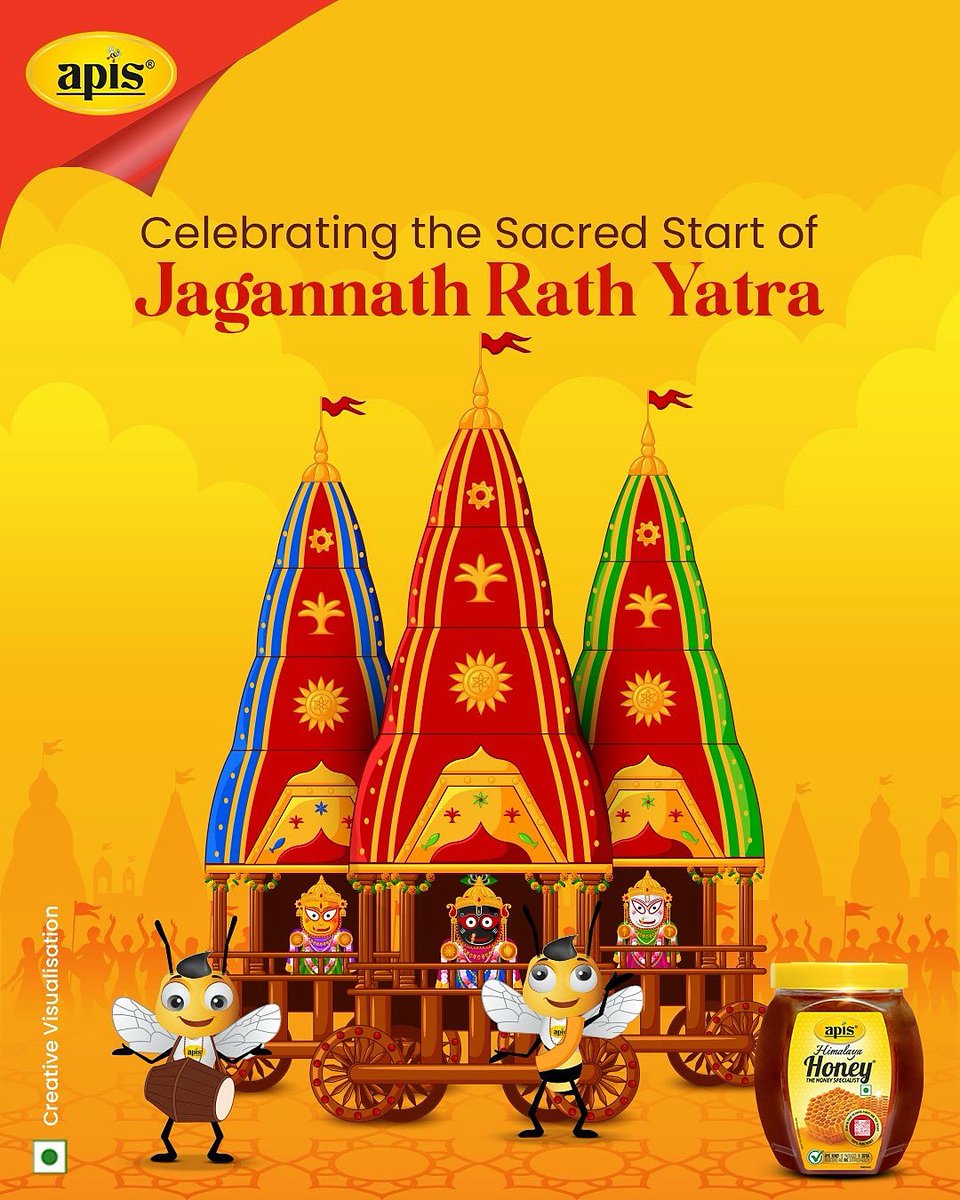 Sweet beginnings and divine blessings! Apis celebrates the sacred journey of Jagannath Rath Yatra with pure devotion and purity in every drop

#apisindia #apishoney #JagannathRathYatra #purehoney #naturalsweetener #honey #PureGoodness
