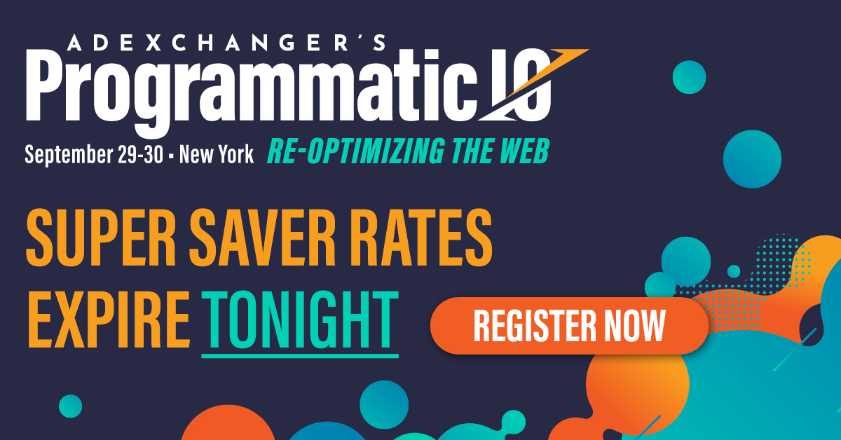 adexchanger's tweet image. 🚨 LAST CALL 🚨
Today’s your final chance to save $900 on Programmatic I/O New York! Super Saver pricing ends tonight. Lock in your spot at the programmatic event of the year.
👉 Register Now: compusystems.com/servlet/sar?ev…
#ProgIO #AdTech #Programmatic