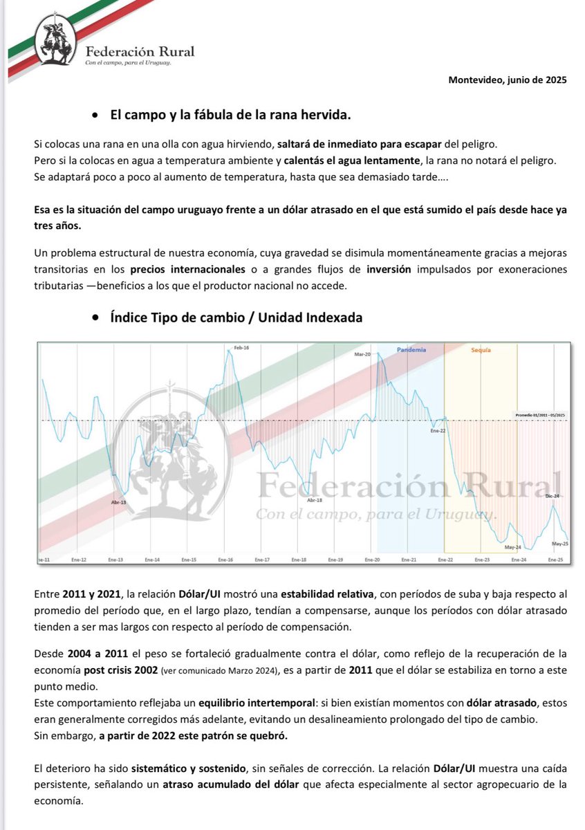 Más claro que el agua!!!! El que no quiera entender que no entienda!!! En campaña varios se rajan las vestiduras desde hace años, se ve que tienen varios vestidos porque la situación del productor que vende sus productos en dólar aportando ingresos de exportación lo sufre y mucho