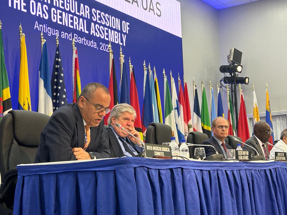 El Comité Jurídico Interamericano (CJI) participa en la 55ª #AsambleaOEA en Antigua y Barbuda 🇦🇬 

<a href="/OEA_oficial/">OEA</a> <a href="/JMArrighi/">Jean Michel Arrighi</a>