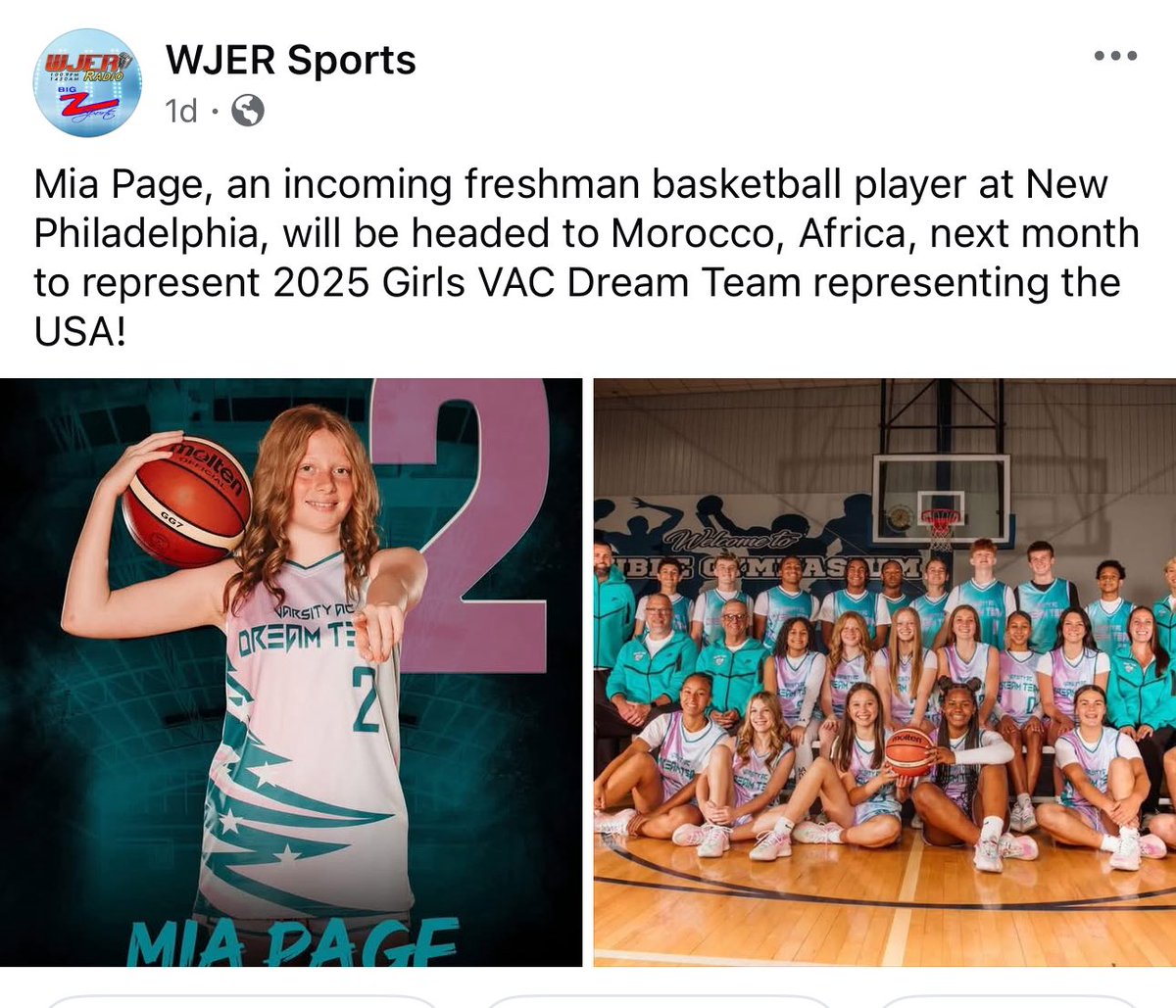 Mia Page (@miaprespage2029) on Twitter photo Thanks <a href="/WJER/">WJER Radio</a> ! I am so excited to experience this once in a lifetime opportunity doing what I love! Proud to represent Tuscarawas County! 🏀 <a href="/TrendsettersGbb/">Trendsetters Basketball Academy💜</a> <a href="/JrAllStarOH/">Ohio Jr. All-Star GBB</a> <a href="/MasonHAsher/">Mason Asher</a> <a href="/NE2K_Rich/">NE2K Rich</a> Thanks <a href="/WJER/">WJER Radio</a> ! I am so excited to experience this once in a lifetime opportunity doing what I love! Proud to represent Tuscarawas County! 🏀 <a href="/TrendsettersGbb/">Trendsetters Basketball Academy💜</a> <a href="/JrAllStarOH/">Ohio Jr. All-Star GBB</a> <a href="/MasonHAsher/">Mason Asher</a> <a href="/NE2K_Rich/">NE2K Rich</a>