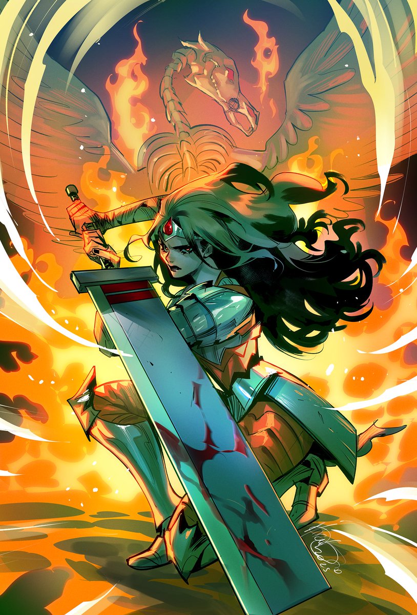 Mirkand's tweet image. My variant cover for #ABSOLUTEWONDERWOMAN #12
ON SALE 9/24/25
I had a LOT of fun on this cover, and I love the giant sword. WW never been so cool for this series, I love this new design! What do you think?
Do not miss it ❤️❤️❤️❤️ #DcComics #WonderWoman