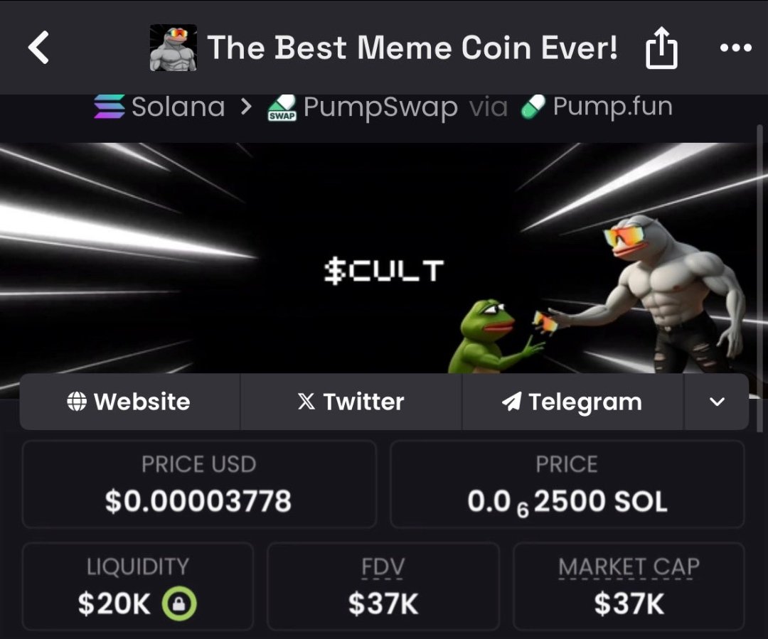 benzoGem's tweet image. You could’ve flipped $37K into $277K+ with $CULT
That’s not theory — that’s real, live action.🚀 And it&apos;s still climbing.
Get in my VIP now. Don’t miss the next one.

CA 
93EpfRSroBwD5DmDBXkaCdLZy8nnShtrVCLMCXjxpump

#ProofNotPromises #ChartDon’tLie