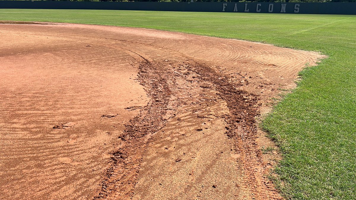 Friends of Foster High School, please don't use the infield to test out your 4wheel drive on your golf cart.