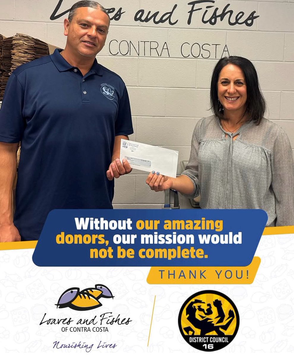 We are excited to highlight our partnership with Loaves and Fishes of Contra Costa County! Their incredible work provides over 3,000 nutritious meals each day to those in need. Together, we can make a difference in the fight against hunger! 💪 <a href="/GoIUPAT/">IUPAT</a>