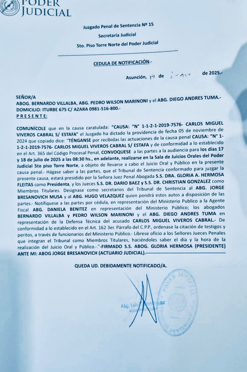 Faltan 20 días Carlitos Viveros para tu juicio Oral y Público. La fiscalía y querella te ACUSAN por ESTAFA. No te olvides 👌👍