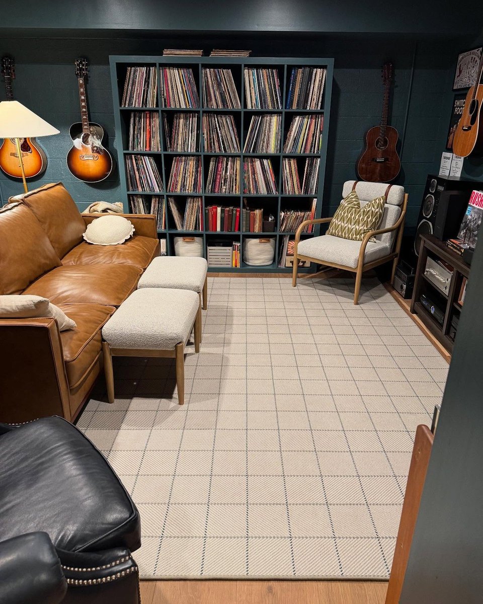 Bahia in Ecru brings a tailored elegance to this cozy listening room with its refined plaid pattern and soft textural weave. 

View all available colors: hubs.ly/Q03s-ThS0 

@carpetonespartanburg #stantoncarpet #customrugs #carpetlove #luxurycarpet #interiordesign