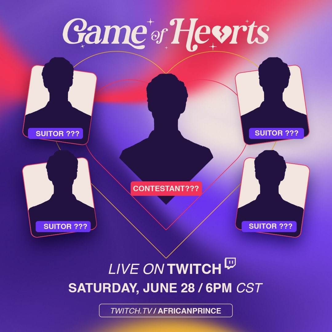 The wait is almost over!
Game of Hearts premieres TOMORROW — June 28 at 7pm ET / 6pm CT / 4pm PT. 💜 Expect heartfelt questions &amp; wild twists!
👀 CAST REVEAL DROPS TODAY — can you guess who’s playing the game?
#GameOfHearts