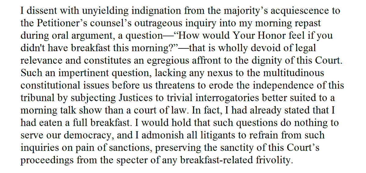 This dissent is completely unreal