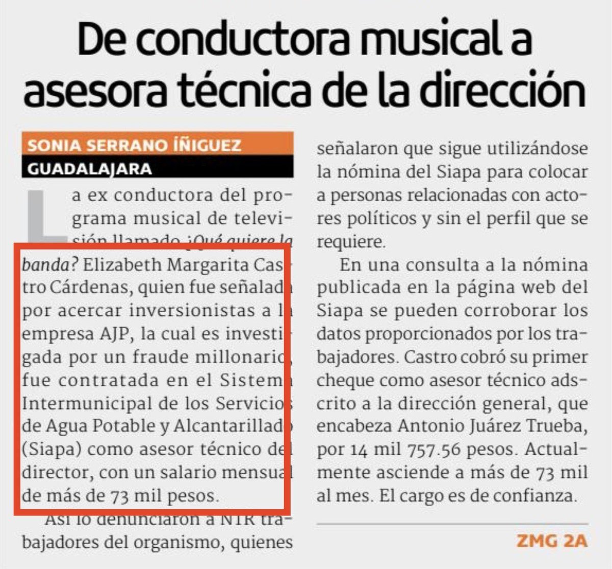 Pasan y pasan administraciones y siempre tiene cargos con buen sueldo, incluso en alguna ocasión hasta cobraba en el  Gobierno del Estado y el ayuntamiento de Vallarta. La importancia de las relaciones personales para que amigas y amigos les den trabajo bien pagando.
