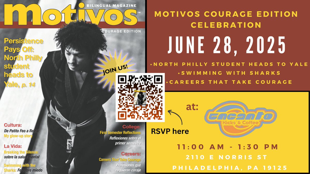 Our Courage Edition Celebration is tomorrow, June 28th, 11am-1:30 pm at Encanto Kicks &amp; Coffee in Fishtown! #ALAAC25 attendees and especially #REFORMA members are cordially invited! Enjoy brunch, meet the authors, screen print a shirt and more!