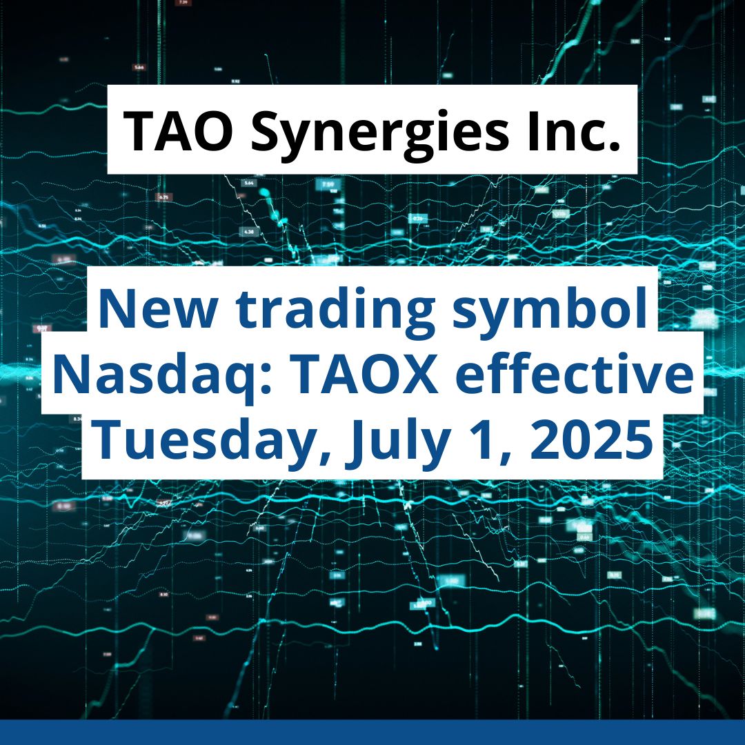“This transition represents a pivotal moment in our commitment to #digitalassets, positioning us to create long-term value for our shareholders," said Executive Chairman Joshua Silverman. New ticker $TAOX effective July 1st. bit.ly/44lxH5u #Crypto #Blockchain #AI