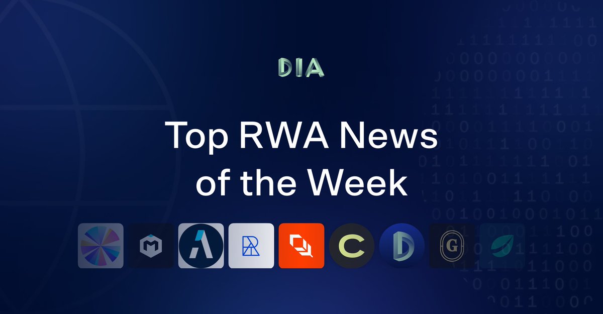 DIA | Cross-Chain Oracles for Web3 (@diadata_org) on Twitter photo 🏘️ ⛓️ RWA Weekly News: Adoption Accelerates
$75M tokenized energy deal. $1B credit fund launches. <a href="/plumenetwork/">Plume - RWAfi Chain</a> surpasses Ethereum in RWA holders. DIA launched grants for RWA builders across 20 chains.
Check everything that moved the RWA space this week 👇 🧵 🏘️ ⛓️ RWA Weekly News: Adoption Accelerates
$75M tokenized energy deal. $1B credit fund launches. <a href="/plumenetwork/">Plume - RWAfi Chain</a> surpasses Ethereum in RWA holders. DIA launched grants for RWA builders across 20 chains.
Check everything that moved the RWA space this week 👇 🧵