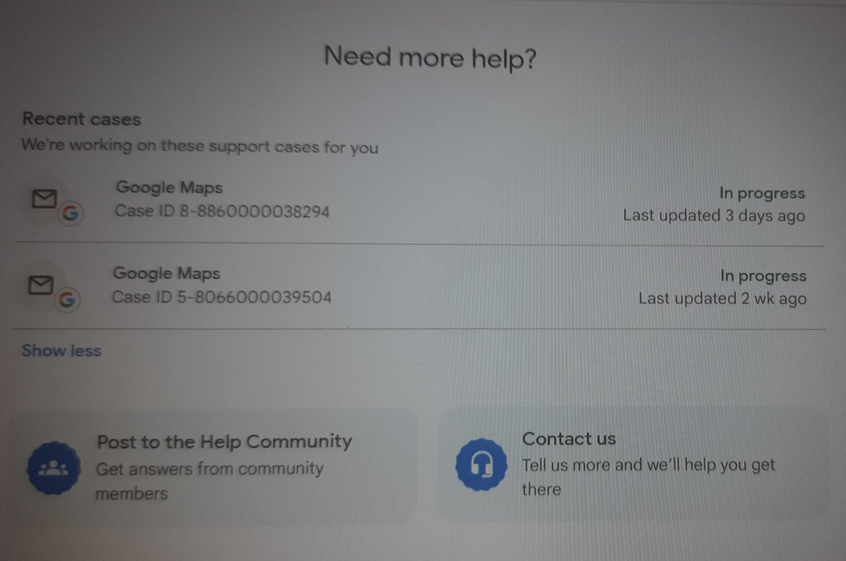 AnshPatel2224's tweet photo. @GoogleMyBiz Hi @GoogleMyBiz,Case ID: 8-8860000038294 – No response even after 2 week, though you said you'd reply within 1 week. Case ID: 5-8066000039504 – No reply at all yet. It's affecting my business. My customers can't reach me and it's making me huge loss due to this issue. Reply !! https://t.co/KXWMBDaIoJ