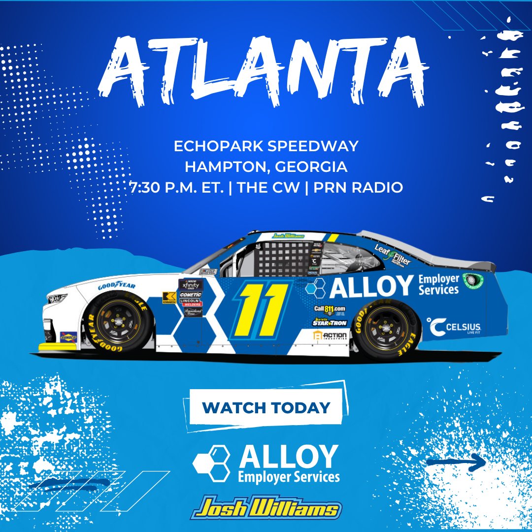 Alloy Employer Services (@alloyemployer) on Twitter photo β¨ Racing under the lights in the Peach State β¨
π: <a href="/Josh6williams/">Josh Williams</a>
π: <a href="/EchoParkSpdwy/">EchoPark Speedway</a>
π: Hampton, Georgia
π°: 7:30 p.m. ET
πΊ: <a href="/TheCW_Sports/">The CW Sports</a>
π»: <a href="/PRNlive/">PRN</a>
#StrongerByDesign | #FocusedHealth250 β¨ Racing under the lights in the Peach State β¨
π: <a href="/Josh6williams/">Josh Williams</a>
π: <a href="/EchoParkSpdwy/">EchoPark Speedway</a>
π: Hampton, Georgia
π°: 7:30 p.m. ET
πΊ: <a href="/TheCW_Sports/">The CW Sports</a>
π»: <a href="/PRNlive/">PRN</a>
#StrongerByDesign | #FocusedHealth250