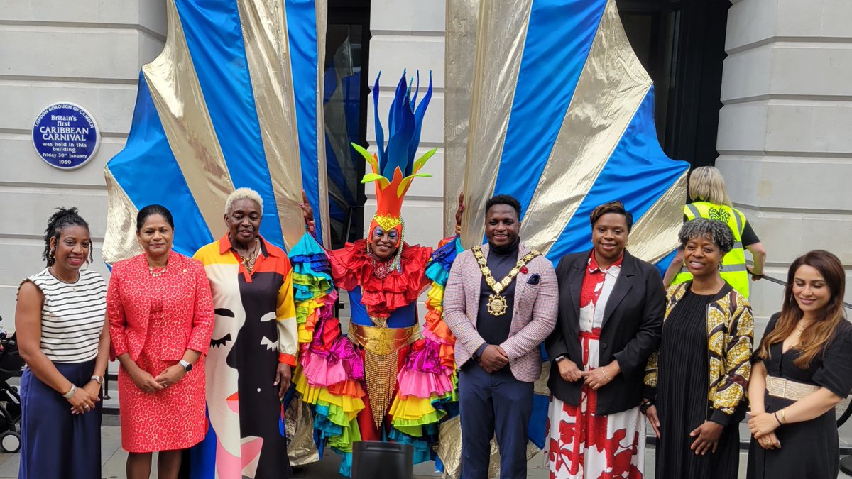 Celebrating the unveiling of the first Caribbean Carnival #blueplaque in Britain. Honouring Claudia Jones’ vision of unity and joy. 
🔵📍 Camden Town Hall
Read more: bit.ly/45K0brV