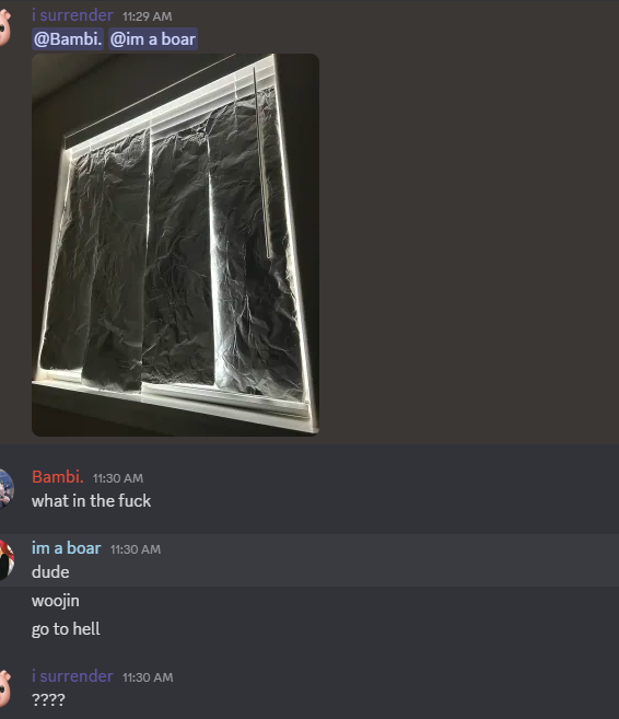 tico's tweet image. nah bro foil as blinds