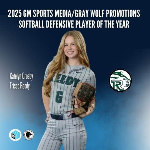 Meet the 2025 GM Sports Media DFW Softball Defensive Player Of The Year Powered By Gray Wolf Promotions: Frisco Reedy 2026 Shortstop Katelyn Crosby

⭐️12-5A Defensive MVP
⭐️0.979 Fielding
⭐️95 Total Chances
⭐️34 Put Outs
⭐️59 Assists 
⭐️The Nebraska commit was awarded her second