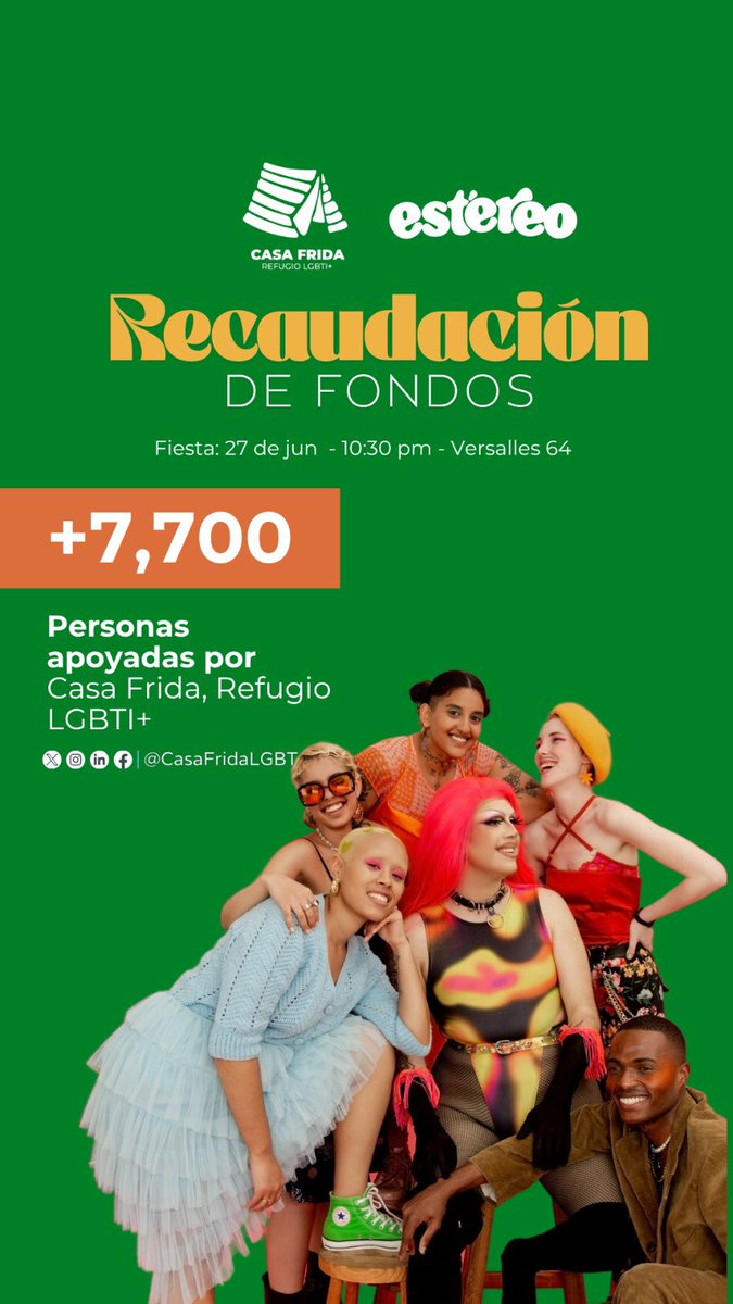 ¡Es hoy! En Estéreo Club 🪩💃!

Sumándose en solidaridad en favor de nuestra misión, ¡acompañaos 10:30 pm! 
🙌🏽🏳️‍🌈🏳️‍⚧️