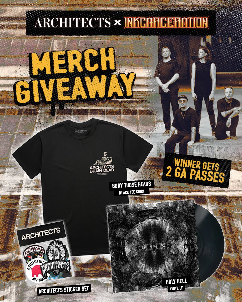Locked down with @ArchitectsUK.
2 GA passes. Holy Hell vinyl. Full merch bundle.
Get in the running before this one disappears into solitary.
on.inkcarceration.com/trk/Architects…