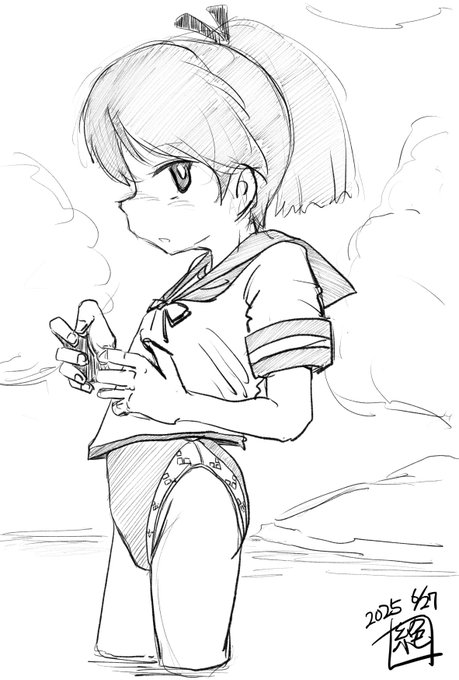 暑いよね… 暑すぎて海行きたくなる… この間見た京都の海はすげぇ綺麗だった… 感動するレベル… 敷波と一緒に夏の海行きたいなぁ… 競泳水着着た敷波と泳ぎに行こう そうしよう