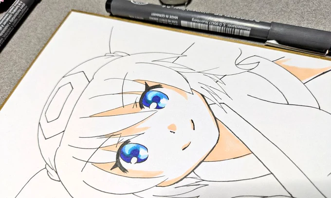 ダメだ! デジタルだとどうしても時間が掛かるからアナログで。 今、色紙いっぱいあるから丁度いいw