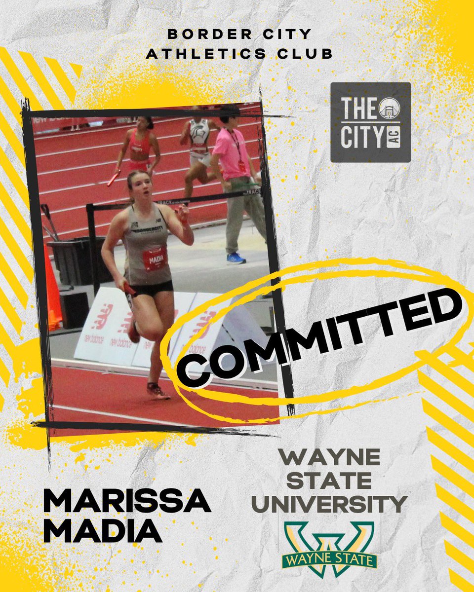 Kurt Michael Downes (@kurtmichael_dee) on Twitter photo π #FeatureFriday
Big announcement from the @bordercity_ac crew: Marissa Madia is officially committing to <a href="/waynestate/">Wayne State University</a> ! ππ Sheβs ready to bring the heat on the track and in the classroom.
**New school, same drive.** Marissaβs just getting started.
#Thecityac #gliac π #FeatureFriday
Big announcement from the @bordercity_ac crew: Marissa Madia is officially committing to <a href="/waynestate/">Wayne State University</a> ! ππ Sheβs ready to bring the heat on the track and in the classroom.
**New school, same drive.** Marissaβs just getting started.
#Thecityac #gliac