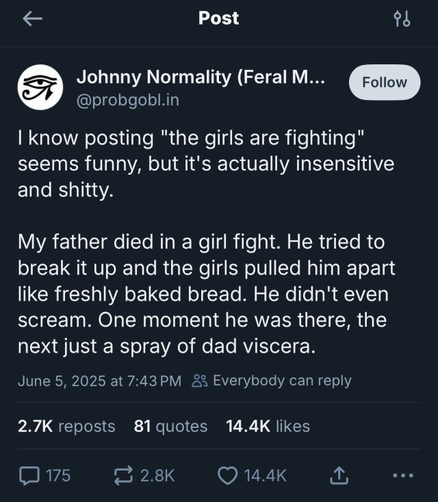 my father died in a girl fight