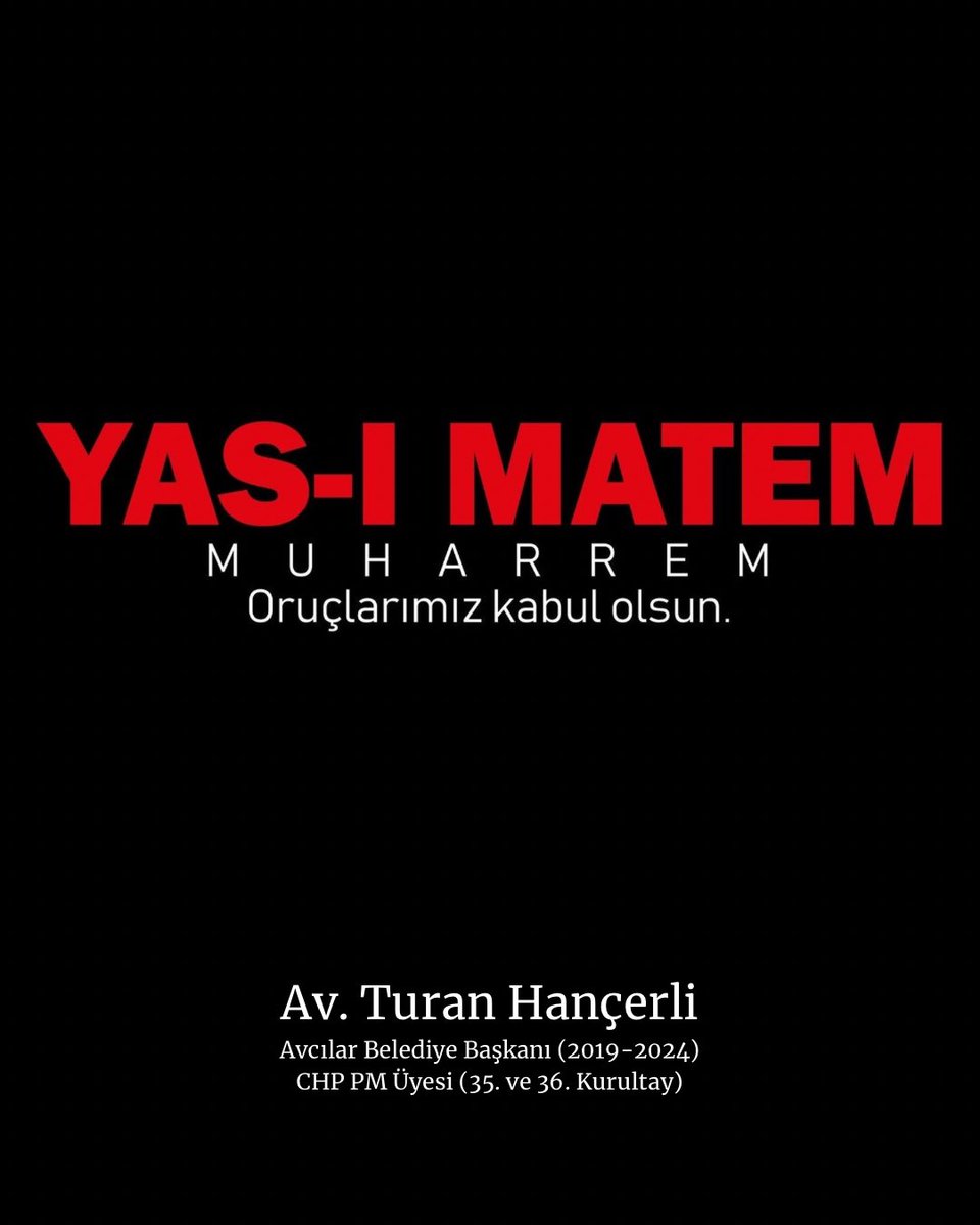 #MuharremAyı; Hz. Hüseyin’in, Ehl-i Beyt’in ve #Kerbela şehitlerinin hatırasına saygı ayıdır.

Yas-ı Matem; zulme boyun eğmeyenlerin, adalet için başını verenlerin mirasıdır.

Bu mübarek ayda, dualarımızda mazlumları, direnenleri ve adaleti unutmayalım.
Allah oruçlarımızı,