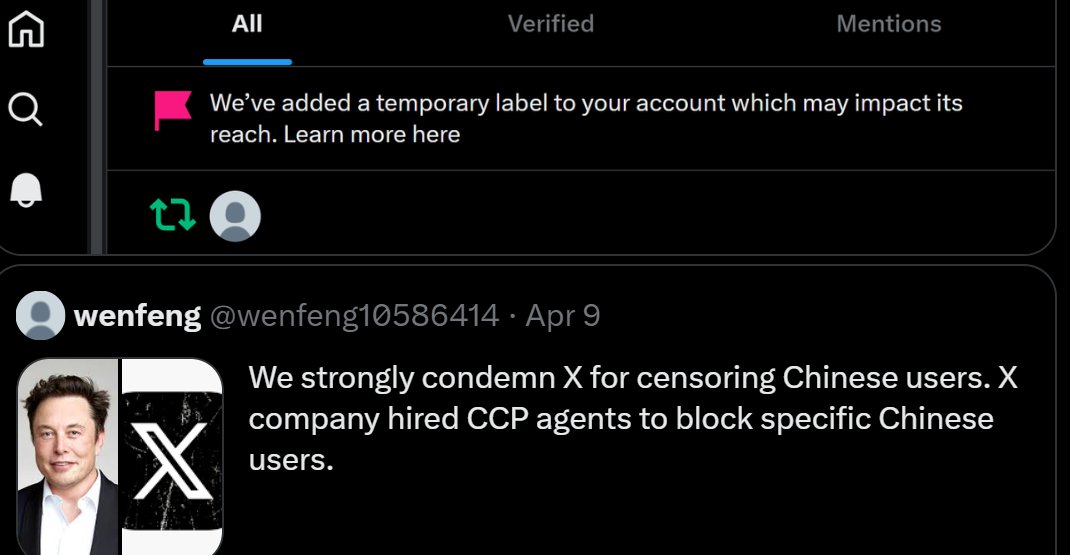 Elon Reeve Musk restricts free speech, shame on you! (See evidence below)