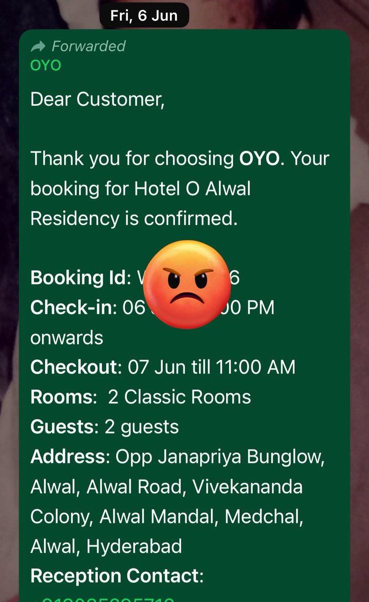 MohitRaj466704's tweet image. This Is my booking detail and oyo factually behaviour are so rude didn’t happy with your service and never recommend any hotel to anyone
#oyo #oyoscam #oyofraud #onlinecheat 
#rakeshsharma #oyoceo #worsthoteloyo