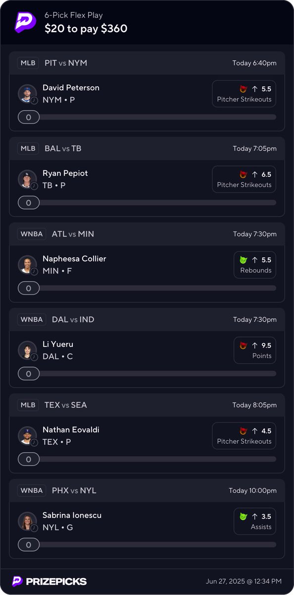 $20 FLEX FRIDAY PROMO SLIP😤💰🎱💪

Link in comments if tailing! 

#EYO🎱 #PrizePicks #GamblingX #MLBBets #WNBAPicks #FreeBets #PlayerPropBets #FreePicks #GamblingTwitter #SportsBettingX