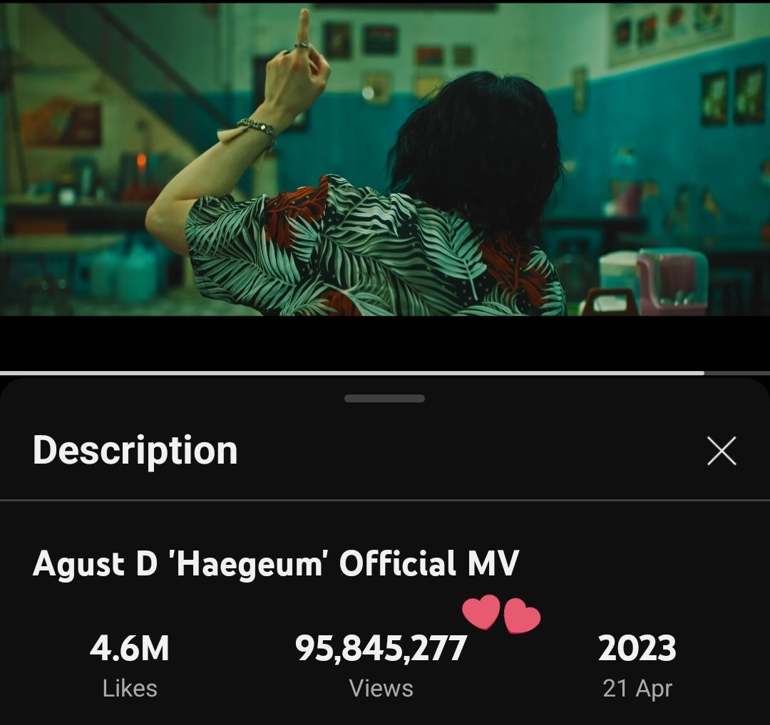 MinYoongi Bangladesh Fb (slow) (@minyoongibdfb) on Twitter photo 🥢CHALLENGE 100M TO HAEGEUM🥢
Haegeum is close to 96M on YT❤️🔥
Can we please request more participation? Let's increase our daily views!
Take the challenge and tag your moots!
<a href="/DataAgustD/">AGUST D CHARTS</a> <a href="/forstream_MYG93/">forstream🥢</a> <a href="/agusugaturkey/">SUGA TÜRKİYE ⁷ 🇹🇷</a>
STREAM HAEGEUM ON YT
#HaegeumTo100M
#AgustD #SUGA #슈가 🥢CHALLENGE 100M TO HAEGEUM🥢
Haegeum is close to 96M on YT❤️🔥
Can we please request more participation? Let's increase our daily views!
Take the challenge and tag your moots!
<a href="/DataAgustD/">AGUST D CHARTS</a> <a href="/forstream_MYG93/">forstream🥢</a> <a href="/agusugaturkey/">SUGA TÜRKİYE ⁷ 🇹🇷</a>
STREAM HAEGEUM ON YT
#HaegeumTo100M
#AgustD #SUGA #슈가