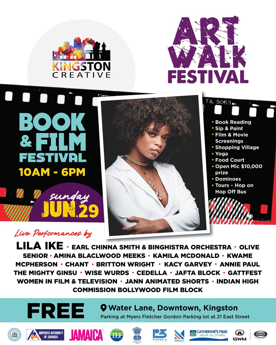 Kingston Creative (@kgncreative) on Twitter photo Make sure to come out for the Kingston Creative Artwalk Festival: Book and Film is this Sunday, June 29 from 10AM–6PM in Downtown Kingston, and it's bigger than ever! Catch headliner <a href="/LilaIkeJa/">Treasure Self Love 💙🩵</a> LIVE on stage, plus experience: Make sure to come out for the Kingston Creative Artwalk Festival: Book and Film is this Sunday, June 29 from 10AM–6PM in Downtown Kingston, and it's bigger than ever! Catch headliner <a href="/LilaIkeJa/">Treasure Self Love 💙🩵</a> LIVE on stage, plus experience: