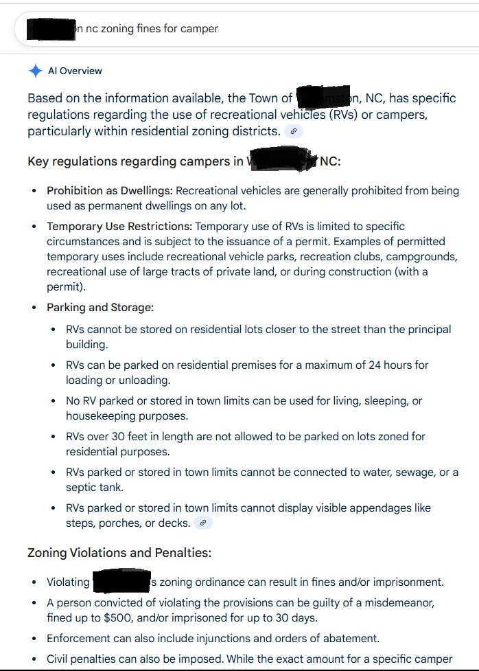 Can't wait for court🥰
Put up fresh "No Trespassing" signs
Moved the camper about 50' so you cannot see it from the street.
See below for how stupid it is
i'm sure it's so they can steal $ to get you to buy some sort of permit to use your own land how you want-!
The Code Doc is