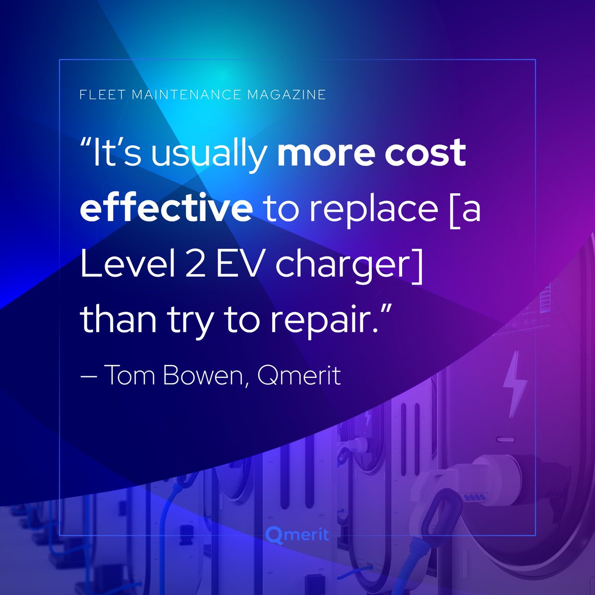 Qmerit's tweet image. Downtime doesn’t just delay routes—it delays #ROI.
Discover how companies like @Qmerit are changing the game for #FleetManagement w/ #EVCharger maintenance in this latest article from @fleetMx.
qmerit.com/news/basics-of…