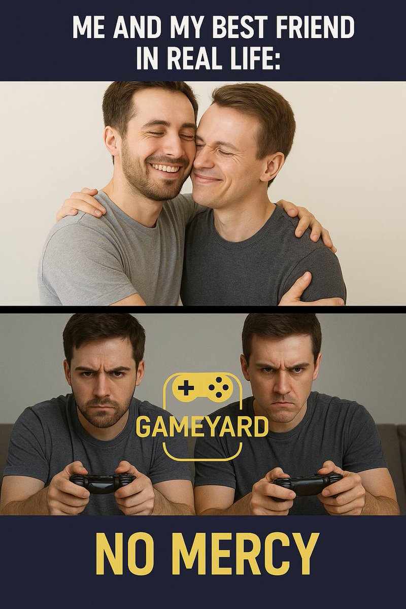 Outside the game? Best friends. Inside Gameyard? It's pure #NoMercy PvP! 😈 Tag your ultimate rival who's also your best buddy. 👇

Website 🎮 
gameyard.pro 

Community 💪
x.com/GameyardPvP
x.com/i/communities/…
t.me/gameyardoffici…
discord.gg/KRRetV2WMn